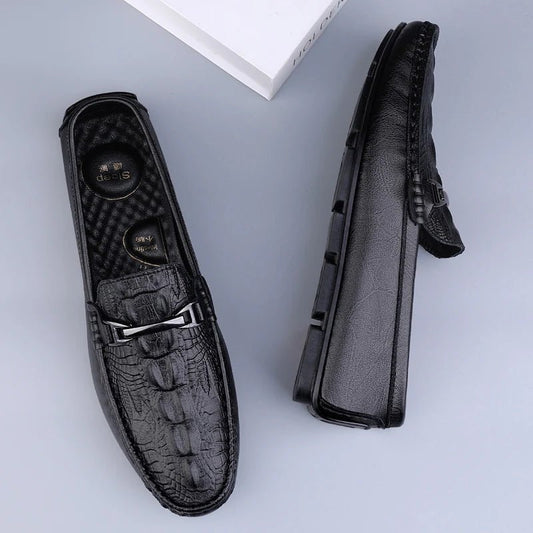 Men's Ultra Light Leather Loafers - Elegance & Comfort - MENLOFT LLC