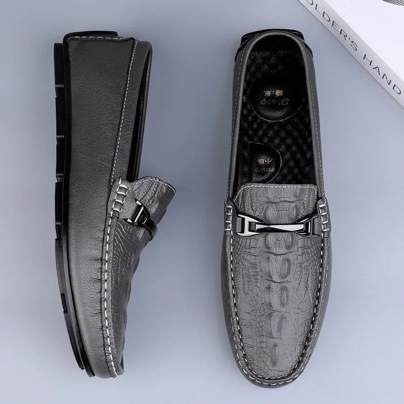 Men's Ultra Light Leather Loafers - Elegance & Comfort - MENLOFT LLC