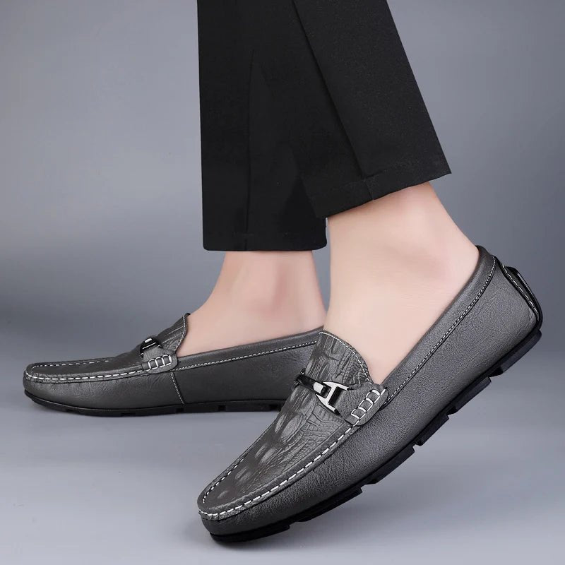 Men's Ultra Light Leather Loafers - Elegance & Comfort - MENLOFT LLC