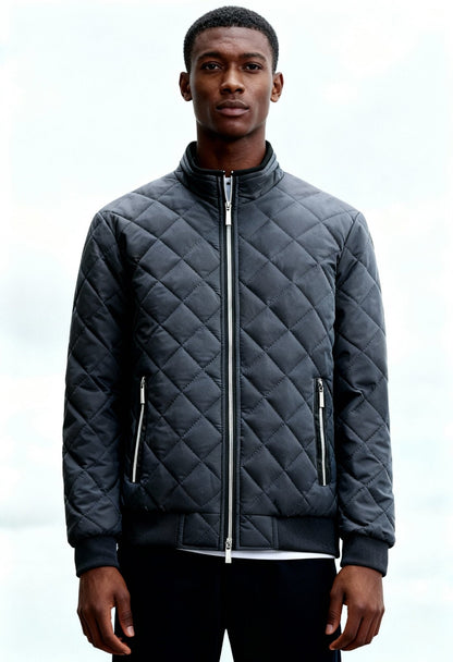 Men's Winter Stand Collar Quilted Jacket - Menloft