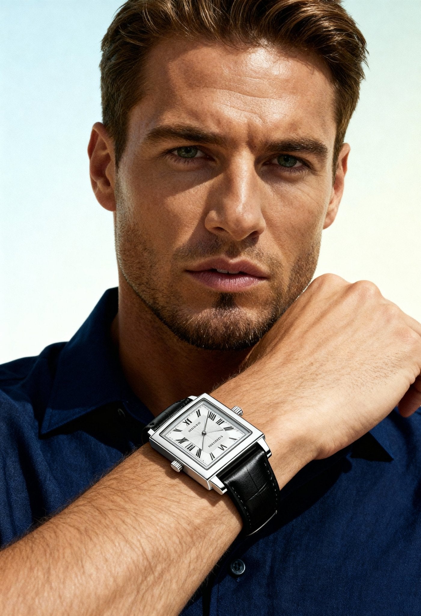 men’s quartz watch back view Menloft