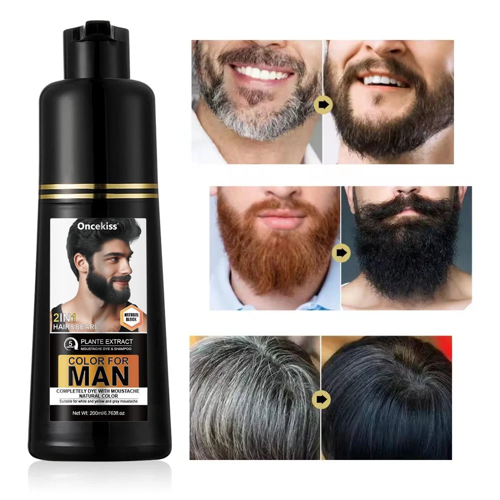 Ultimate Beard & Hair Dye Shampoo - Instant Confidence Boost - MENLOFT LLC