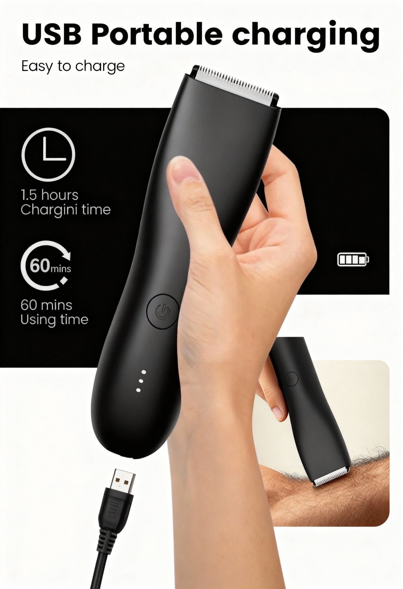 men’s waterproof trimmer back view Menloft