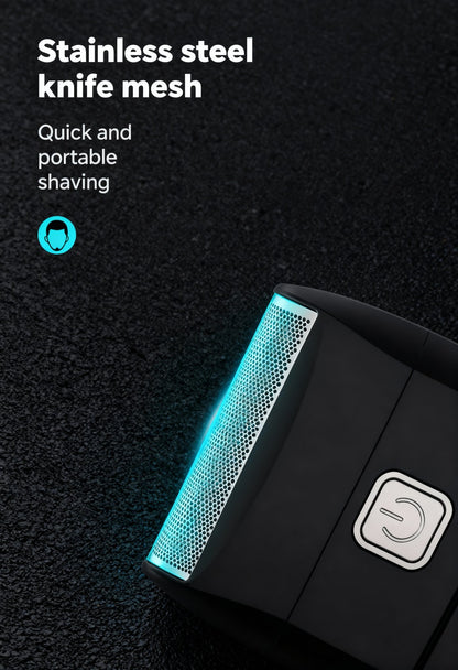 men’s rechargeable shaver in use Menloft