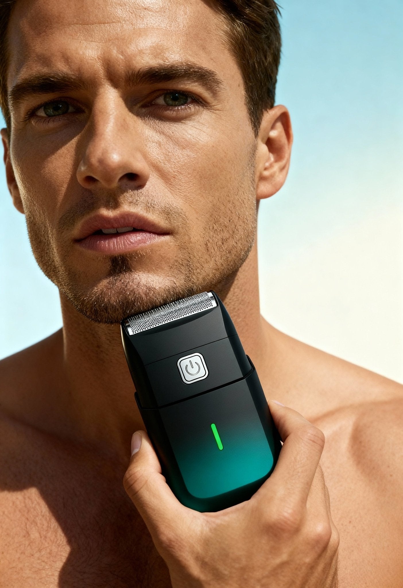 men’s rechargeable shaver front view Menloft
