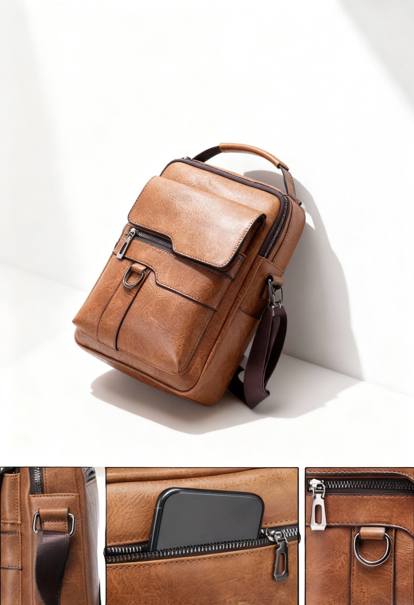 WEIXIER Men's Vintage Crossbody Bag - Timeless Elegance - Menloft